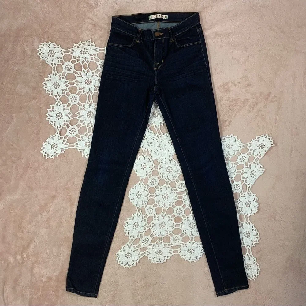 J‎ Brand Mid Rise Super Skinny in Starless Jeans Womens 25